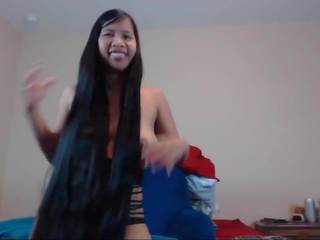 Enticing Long Haired Asian Striptease and Hairplay: HD x rated video 7a