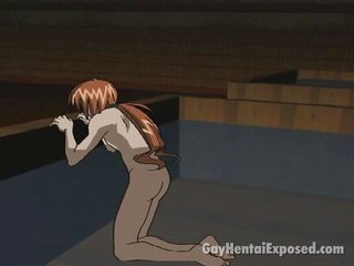 Červený vlasy anime homosexuál získavanie anally cvičené podľa a veľký šachta psie štýl