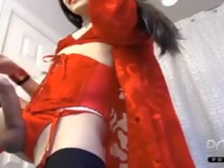 Vermelho lingerie femboy enorme pica-pau on-line