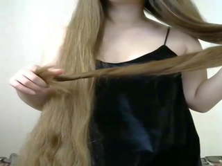 Grand Long Haired Hairplay Striptease and Brushing